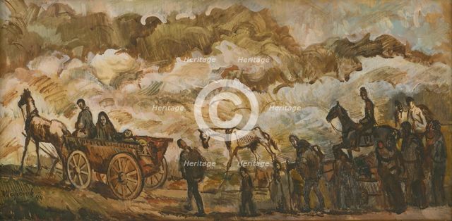 Refugees, 1944. Creator: Cyprian Majernik.
