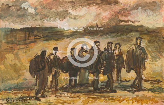 Refugees, 1944. Creator: Cyprian Majernik.