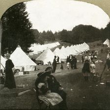 Refugees camp at ball grounds in Golden Gate Park 1906. Creator: Unknown