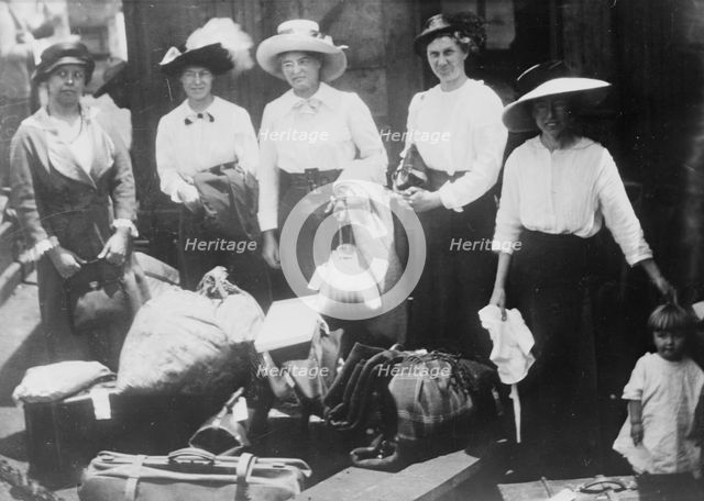 Refugees at Vera Cruz going to Galveston, 1914. Creator: Bain News Service.