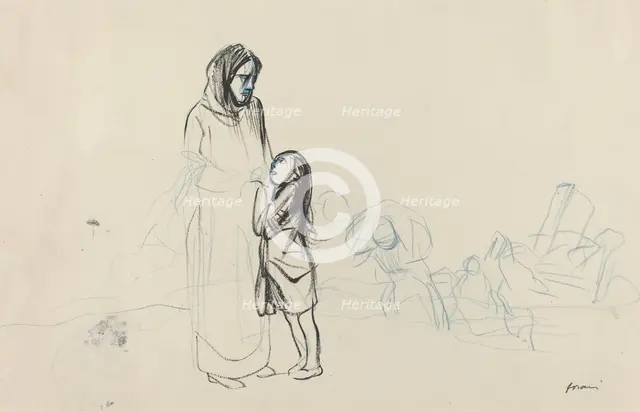 Refugees, c. 1914/1919. Creator: Jean Louis Forain.