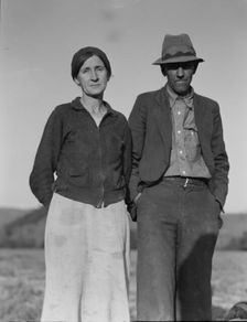 Refugees from the 1936 drought, came to California for a new start, 1937. Creator: Dorothea Lange