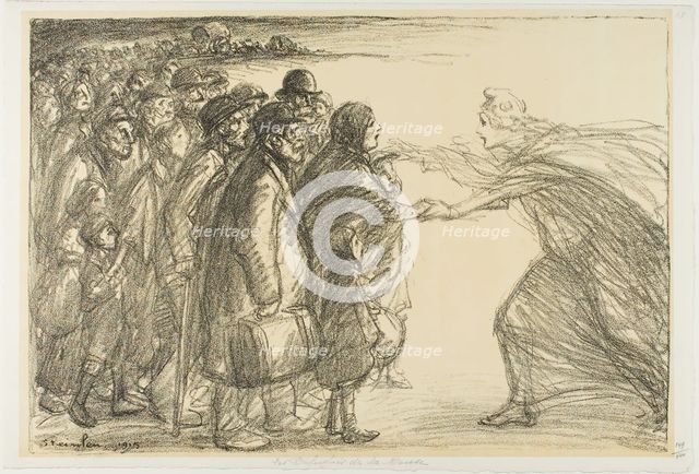 Refugees from the Meuse, 1915. Creator: Theophile Alexandre Steinlen.
