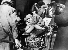 Refugees with their luggage at the Gare de l'Est, Paris, August 1940