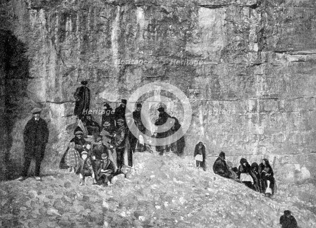 Refugess, Belleville heights, during the bombardment of Verdun, France, World War I, 1916. Artist: Unknown
