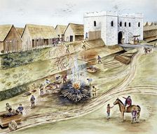 Refurbishing the City Defences at York during the Viking Age c1990-c2010. Artist: Chris Evans