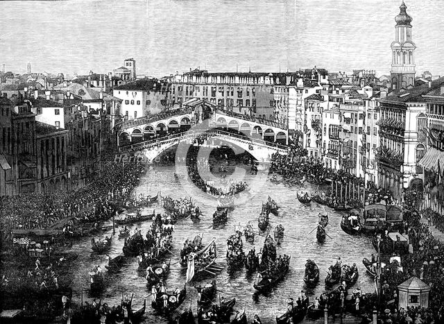 Regatta at Venice during the International Geographical Congress, 1881. Creator: Unknown.
