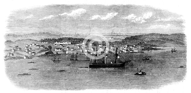Regatta at Halifax, Nova Scotia: the boats returning to Halifax, past Dartmouth, 1871. Creator: Unknown.