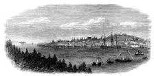 Regatta at Halifax, Nova Scotia - the four-oared race to M'Nab's Island: view from Dartmouth, 1871. Creator: Unknown