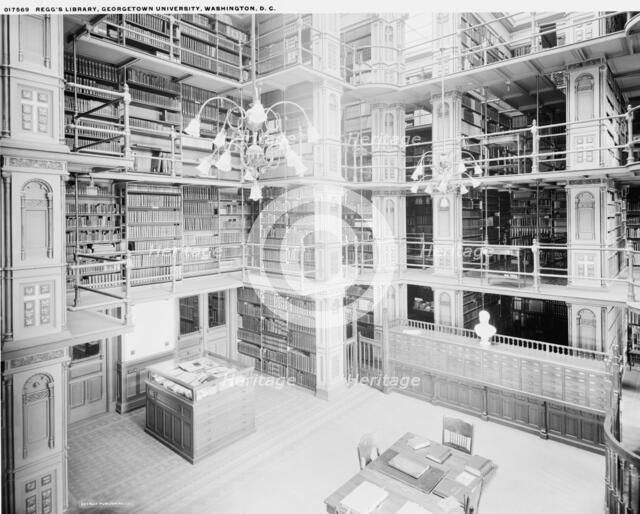 Regg's (i.e. Riggs) Library, Georgetown University, Washington, D.C., between 1900 and 1906. Creator: Unknown.
