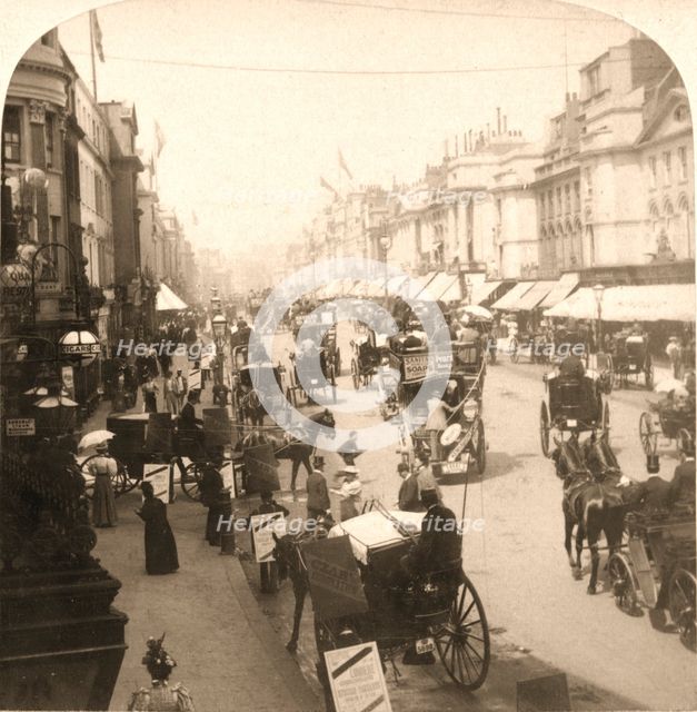 'Regent Street, London', 1896.  Creator: Works and Sun Sculpture Studios.