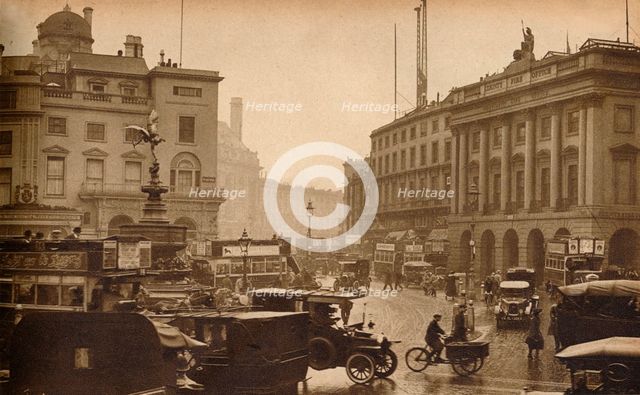 'Regent Street, London, England, viewed from Piccadilly Circus', 1923, (1938). Artist: Unknown.