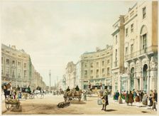 Regent Street Looking Towards the Duke of York's Column, plate twelve from Original Views of..., 184 Creator: Thomas Shotter Boys