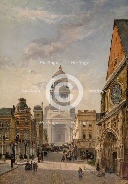 Regentschapstraat in Brussels, c1860-1890. Creator: Gustave Walckiers.