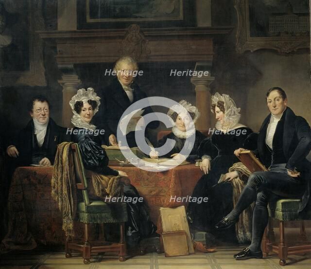 Regents and Regentesses of the Lepers' Asylum, Amsterdam, 1834-35, 1834-1835. Creator: Jan Adam Kruseman.