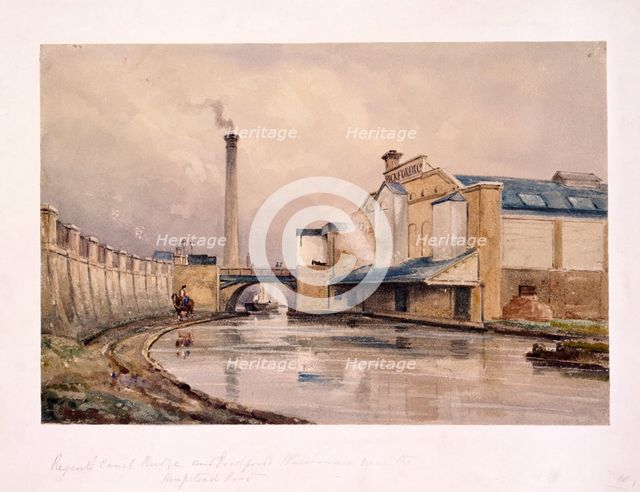 Regents Canal and Southampton Bridge, London, c1880. Artist: Anon