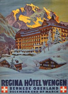 Regina Hôtel Wengen Bernese Oberland, 1929. Creator: Fink; Waldemar (1883-1948)