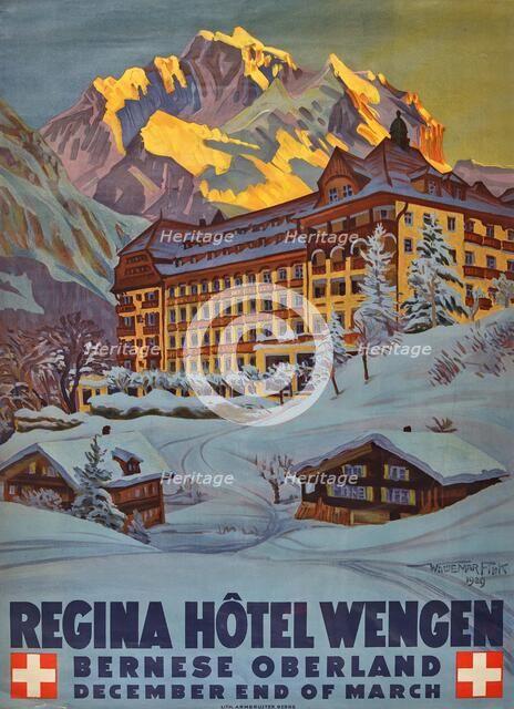 Regina Hôtel Wengen Bernese Oberland, 1929. Creator: Fink; Waldemar (1883-1948).