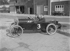 Reginald Empson in his AV at the JCC 200 Mile Race, Brooklands, Surrey, 1921. Artist: Bill Brunell