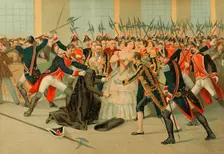Regicide attempt by the priest Martín Merino Gómez against Queen Isabella II on 2 Feb 1852 (1893). Creator: Unknown