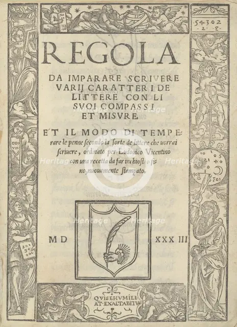 Regola da imparare scrivere varii caratteri de littere con li suoi compassi et misure..., 1533. Creators: Ugo da Carpi, Ludovico Arrighi.