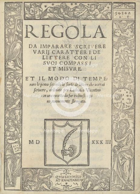 Regola da imparare scrivere varii caratteri de littere con li suoi compassi et misure..., 1533. Creators: Ugo da Carpi, Ludovico Arrighi.