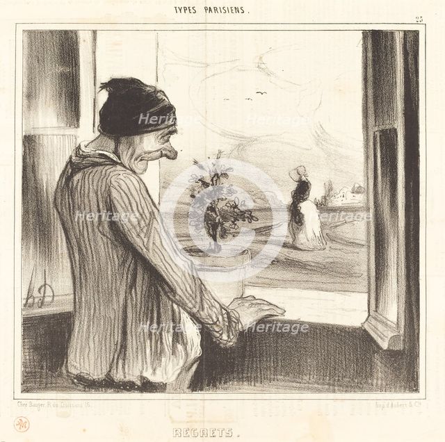 Regrets, 1840. Creator: Honore Daumier.