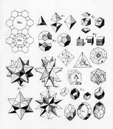 Regular geometrical solids of various types, 1619. Creator: Unknown