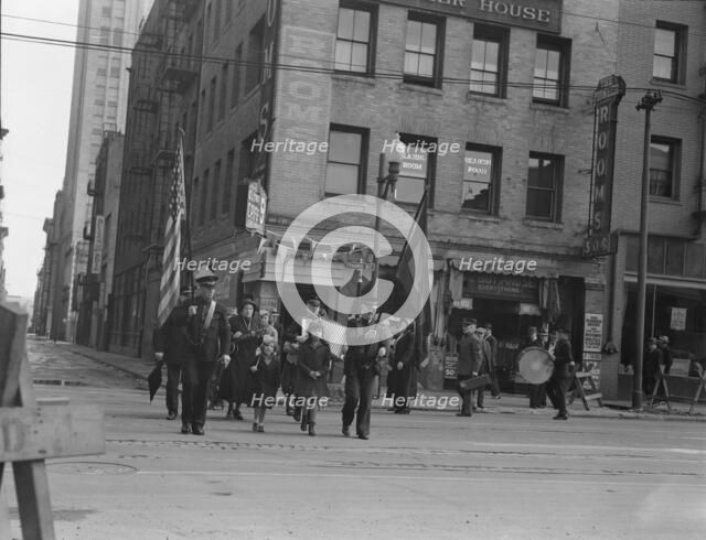 Regular Sunday morning meeting, Salvation Army, San Francisco, California, 1939. Creator: Dorothea Lange.