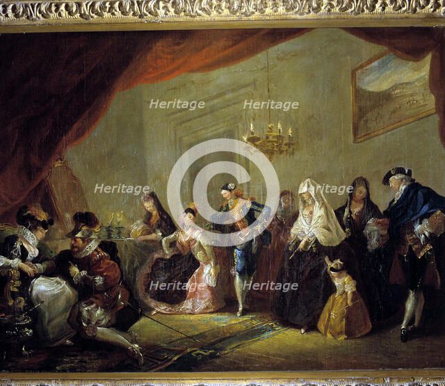 Rehearsal of a comedy, oil on canvas.