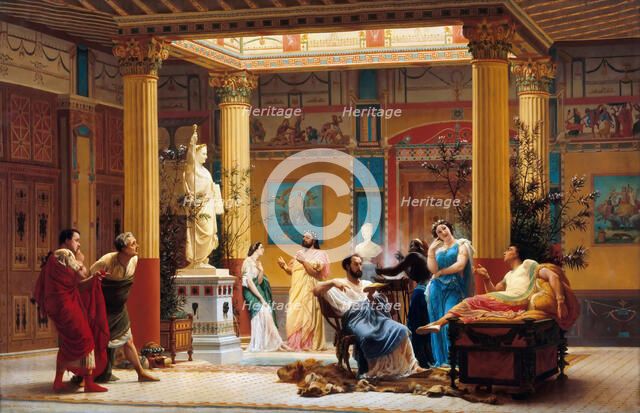 Rehearsal of Joueur de flûte and La femme de Diomède in the Atrium of Prince Napoleon's Pompeian Artist: Boulanger, Gustave Clarence Rodolphe (1824-1888)