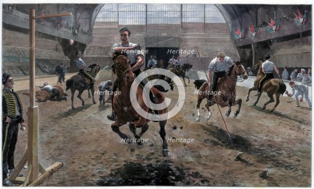 Rehearsing for the Royal Military Tournament at the Agricultural Hall, Islington, London, 1886. Artist: Unknown