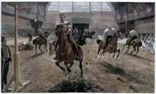 Rehearsing for the Royal Military Tournament at the Agricultural Hall, Islington, London, 1886