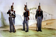 Reign of Isabella II. 1833 - 1868. Infantry, 1848, infantry soldiers: Sergeant Grenadier, Riflem…