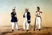 Reign of Isabella II, colonial troops, uniforms of the infantry troops, posted in the island of …