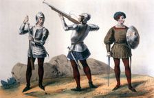 Reign of the Catholic Kings. Infantry 1495, soldiers of the Brotherhood: Espingarderos and shie…
