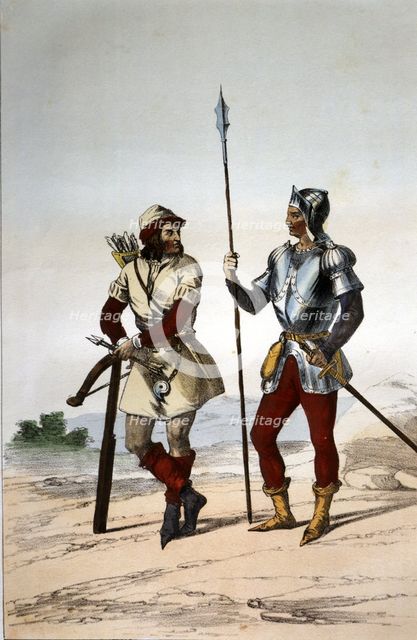 Reign of the Catholic Kings. Infantry, 1503, infantryman of the Ordinance: crossbowman and pikema…