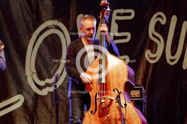 Reid Anderson, Love Supreme Jazz Festival, Glynde Place, East Sussex, July 2015. Artist: Brian O'Connor.