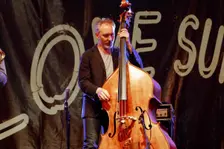 Reid Anderson, Love Supreme Jazz Festival, Glynde Place, East Sussex, July 2015. Artist: Brian O'Connor