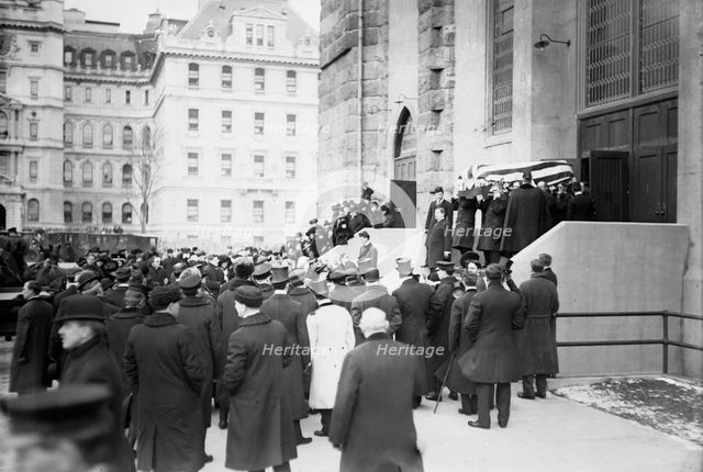 Reid Funeral - leaving the Cathedral, 1913. Creator: Bain News Service.