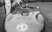 Reid Railton in MG EX135. Creator: Unknown