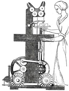 Reid's Patent Vertical Power-Loom (Interior Section), 1850. Creator: Unknown
