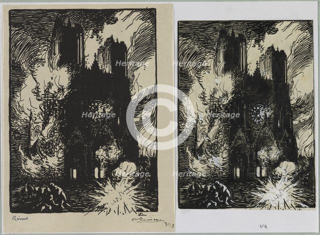 Reims, 1914. Creator: Auguste Louis Lepère (French, 1849-1918).