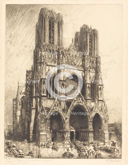 Reims Cathedral (Cathedrale de Reims), 1911. Creator: Auguste Lepere.