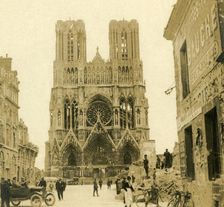 Reims Cathedral, Reims, northern France, c1914-c1918