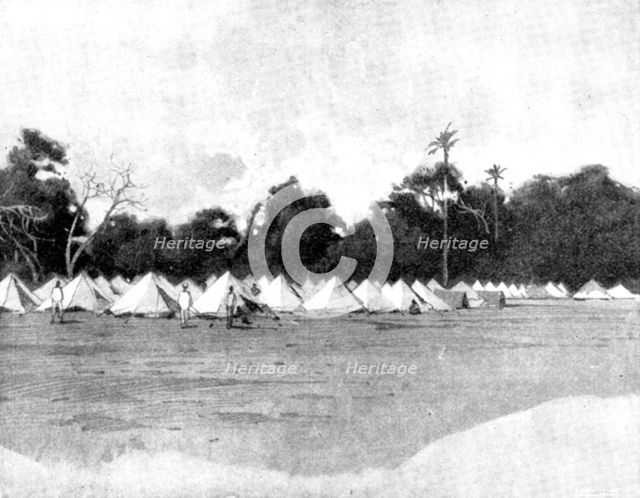 Reinforcements for Uganda: arrival of an Indian Contingent at Mombasa - another view of the..., 1898 Creator: George Montbard.
