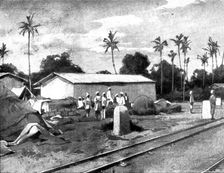 Reinforcements for Uganda: arrival of an Indian Contingent at Mombasa - regimental store on..., 1898 Creator: George Montbard