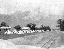 Reinforcements for Uganda: arrival of an Indian Contingent at Mombasa - the departure camp..., 1898. Creator: George Montbard