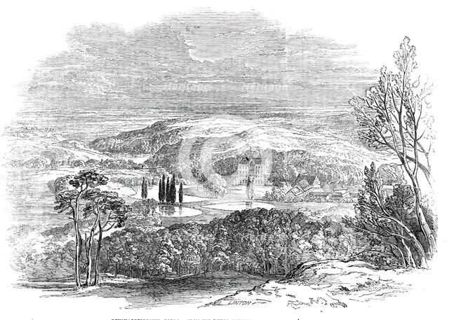 Reinhardtsbrunn, Gotha - from His Royal Highness Prince Albert's drawing, 1845. Creator: W. J. Linton.