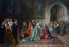 Reinstatement of Columbus, 1881. Creator: Francisco Jover y Casanova